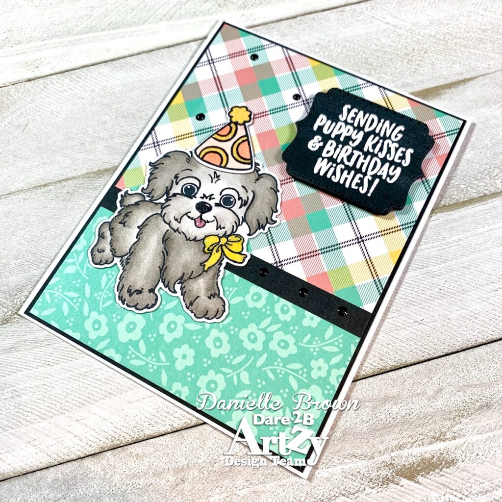Cute Puppy Birthday Card, Dare 2B Artzy Stamps
